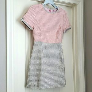 Asos petite tweed dress in pastel pink